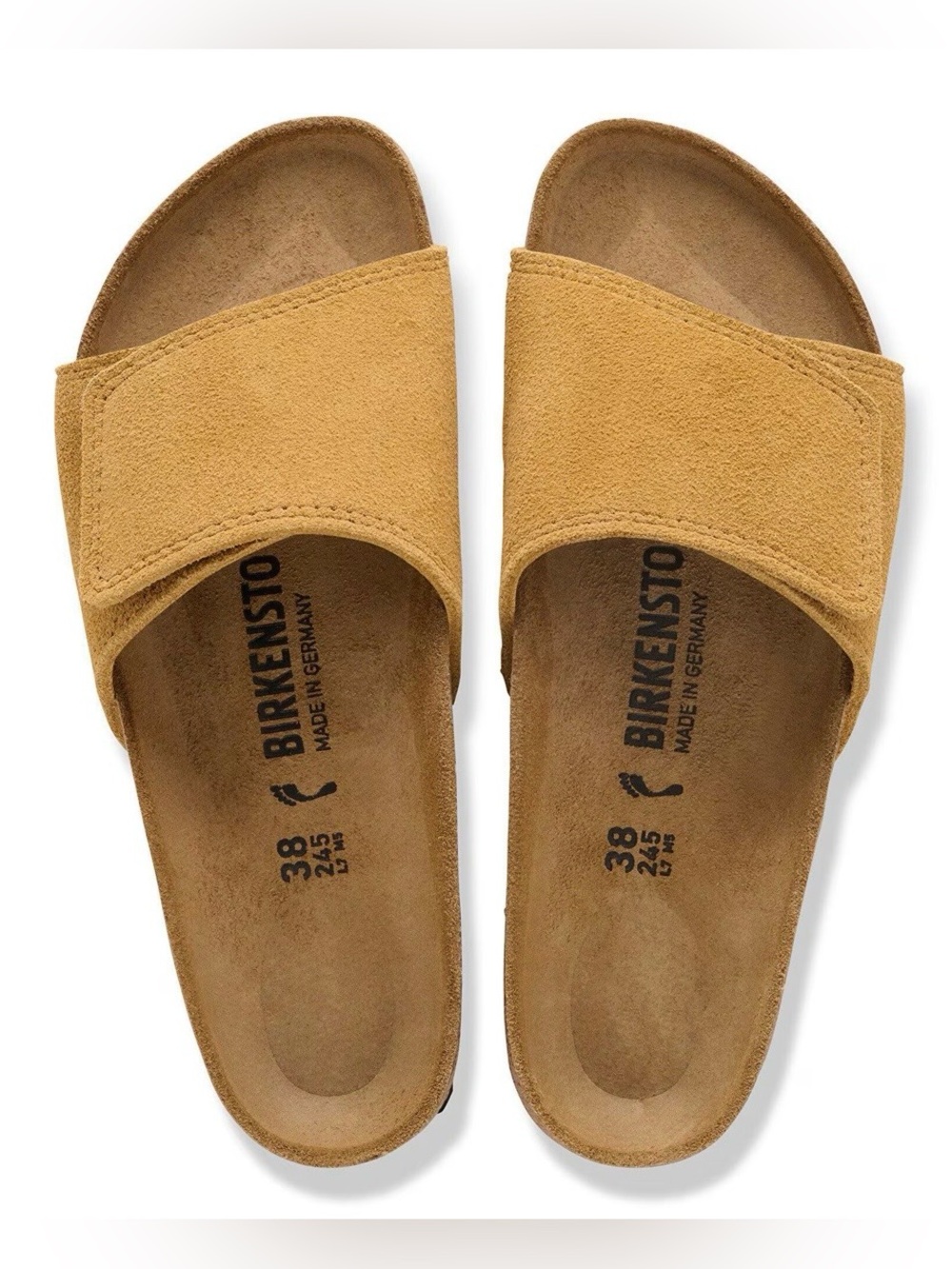 Birkenstock Sylt Suede Slide Sandals in Cork Brown - Picture 3 of 5